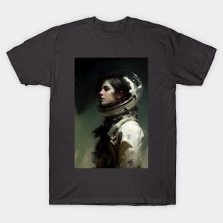 Gothic Astronaut Moody Dark Painting T-Shirt